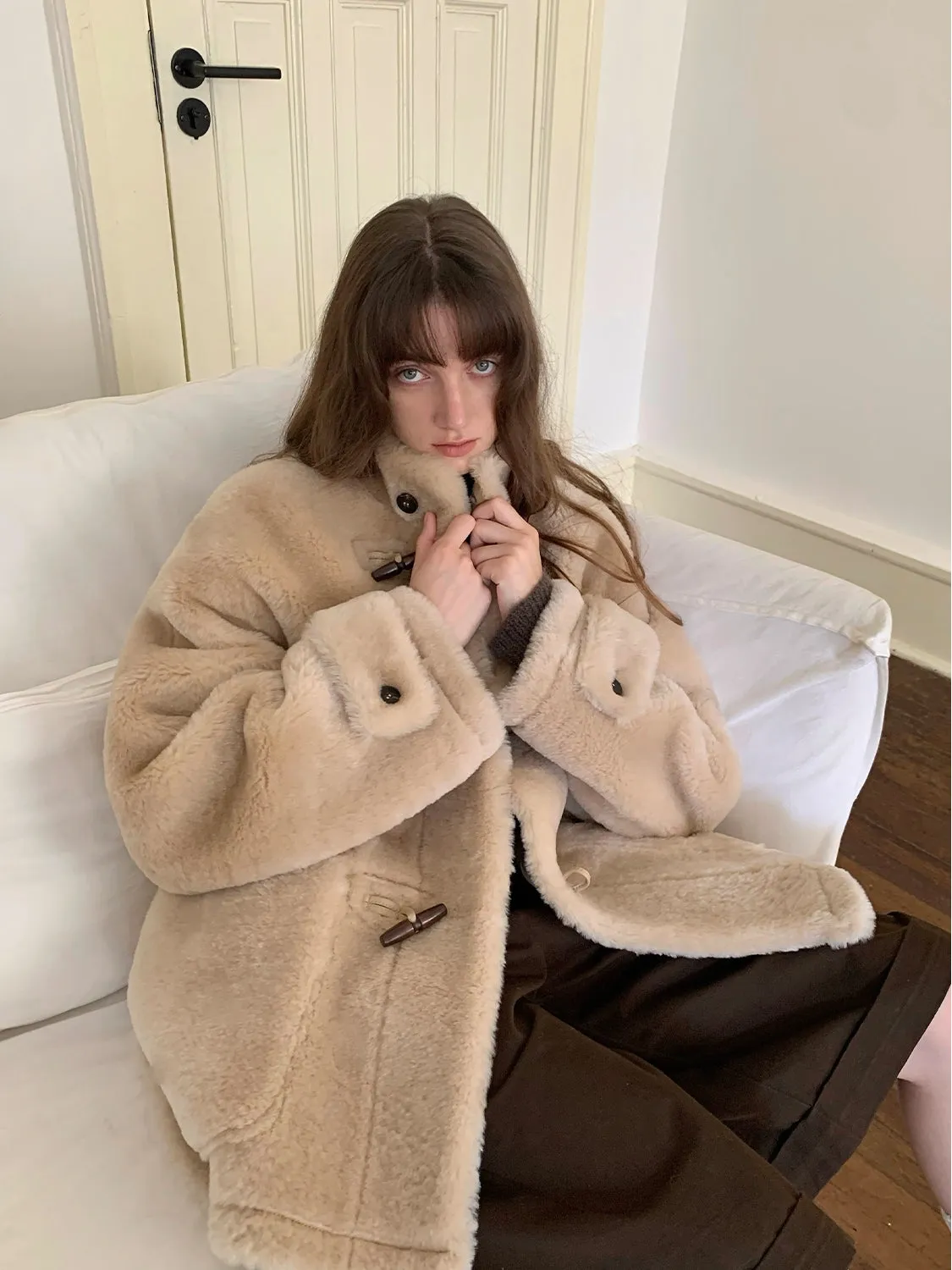 Stand Collar Fur Coat