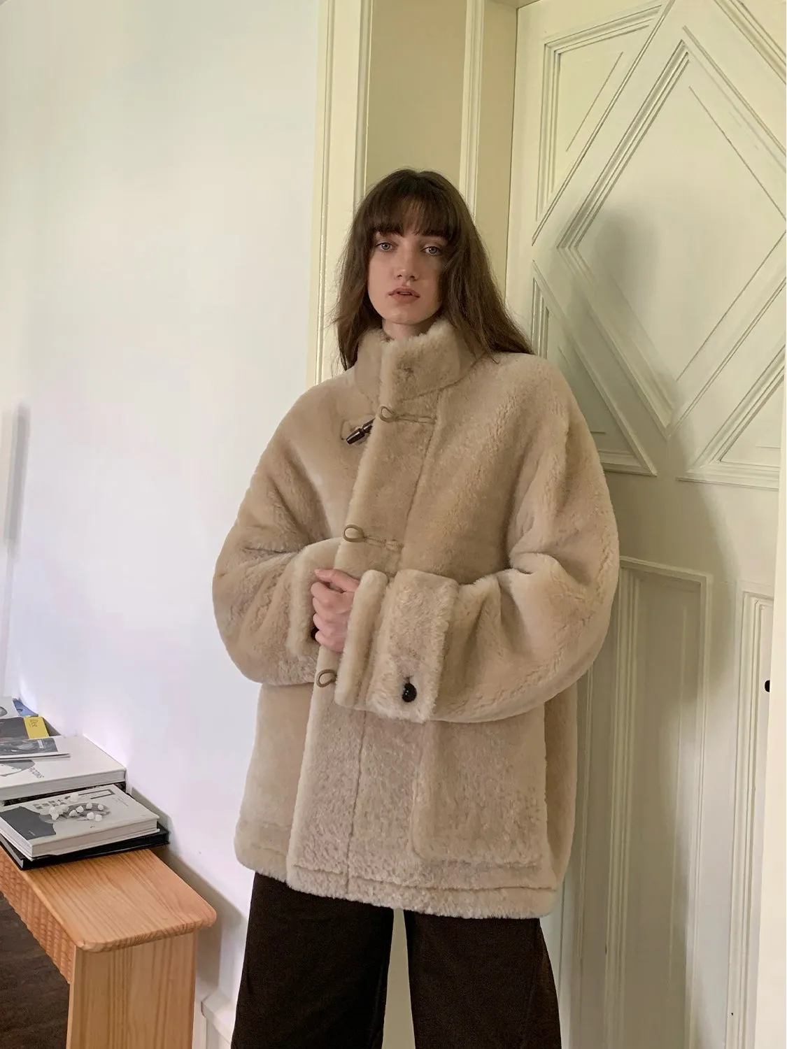 Stand Collar Fur Coat