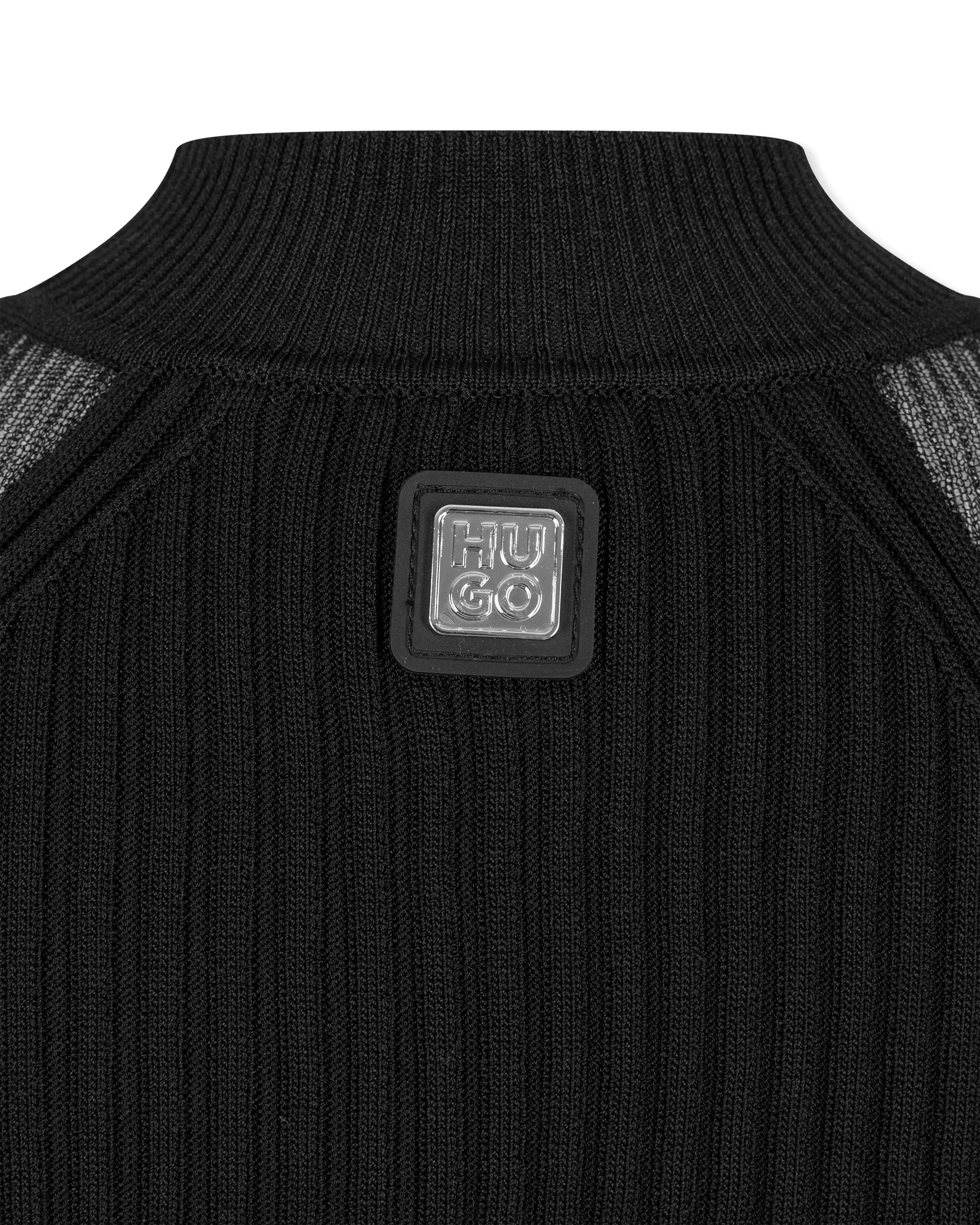 Stassi Sheer-Sleeved Ribbed Sweater