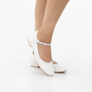 Stina round toe 1.5cm flat heel PU comfy pump shoes