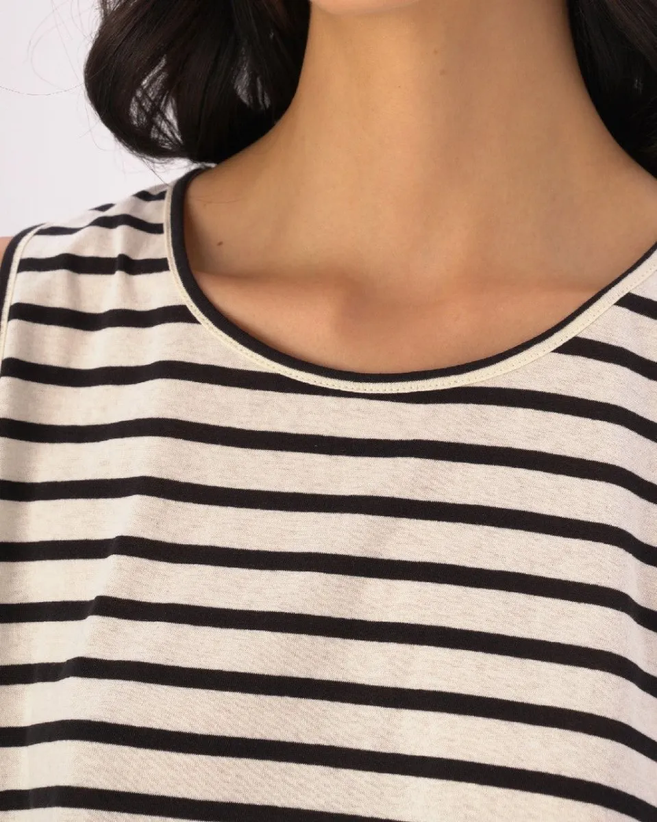 Striped Cotton Hi-Lo Tank