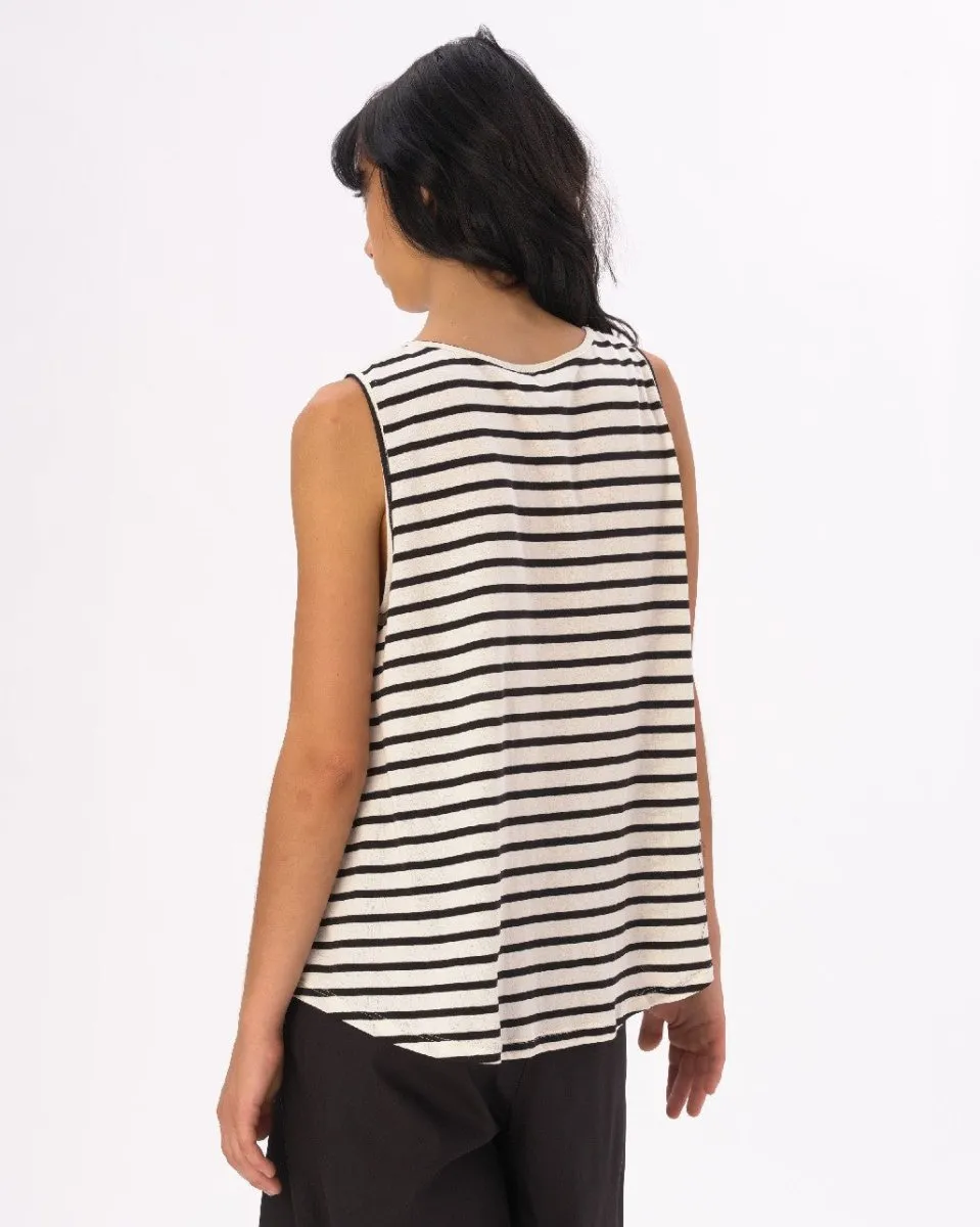 Striped Cotton Hi-Lo Tank