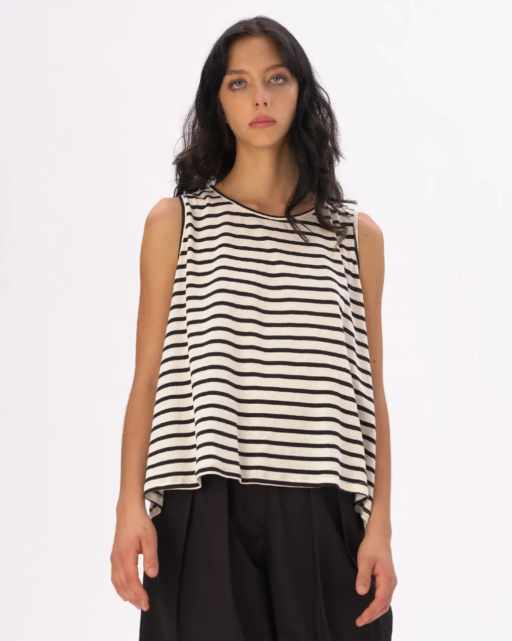 Striped Cotton Hi-Lo Tank
