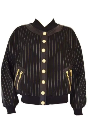 Striped Cotton Teddy Jacket