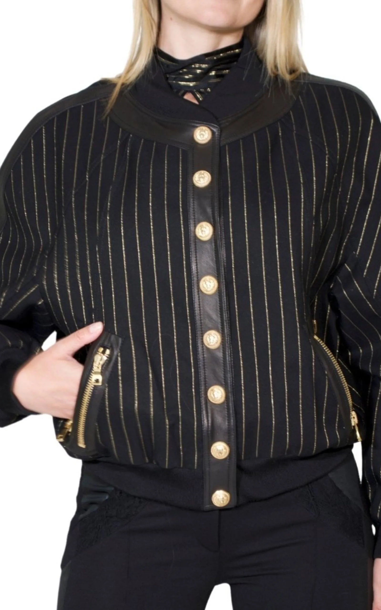 Striped Cotton Teddy Jacket