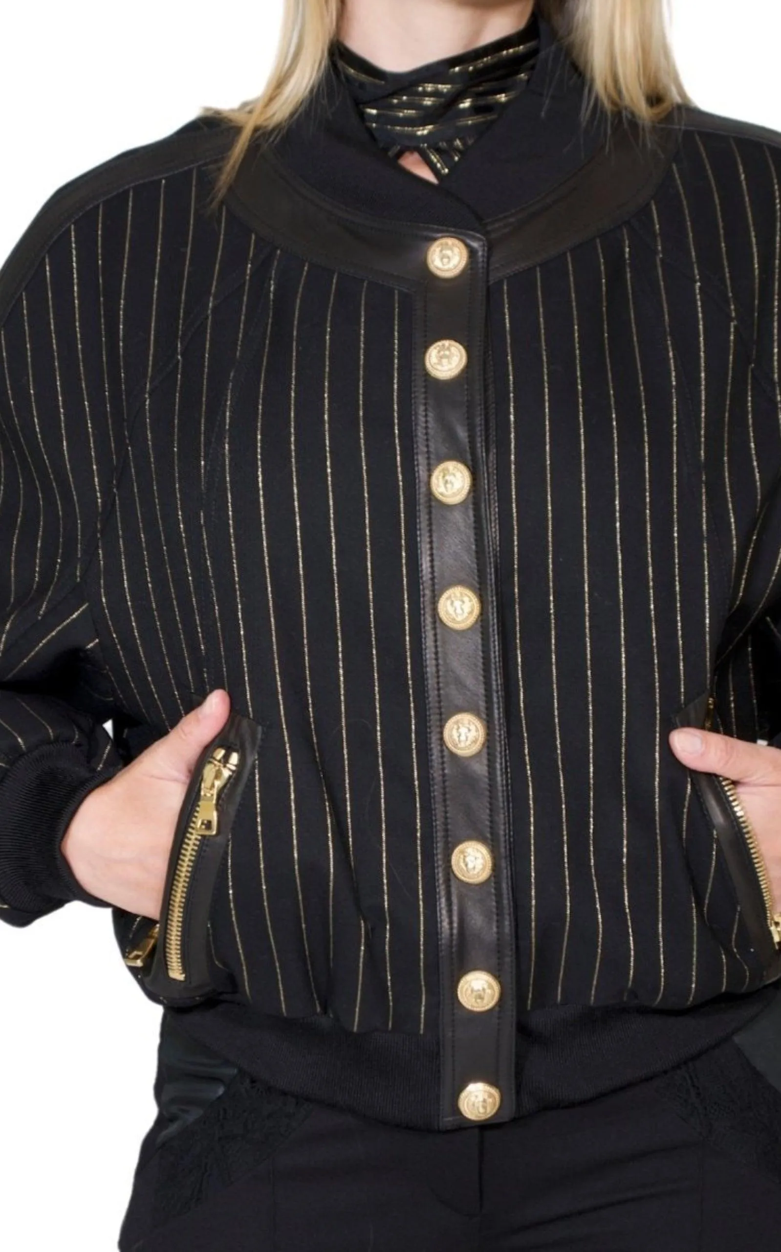 Striped Cotton Teddy Jacket