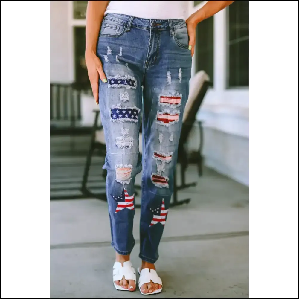 Strut your Style: Unleash your Inner Fashionista with Distressed Chic Straight Jeans💃