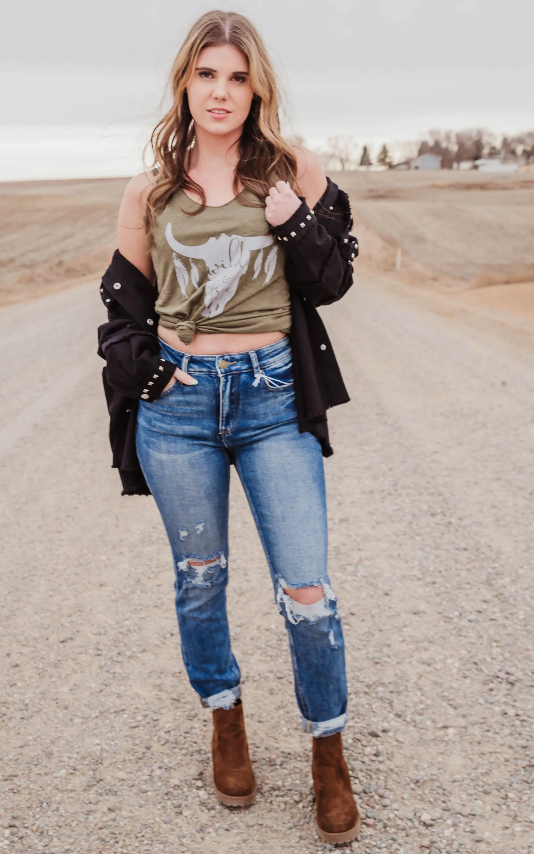 Studded Black Denim Jacket - Final Sale