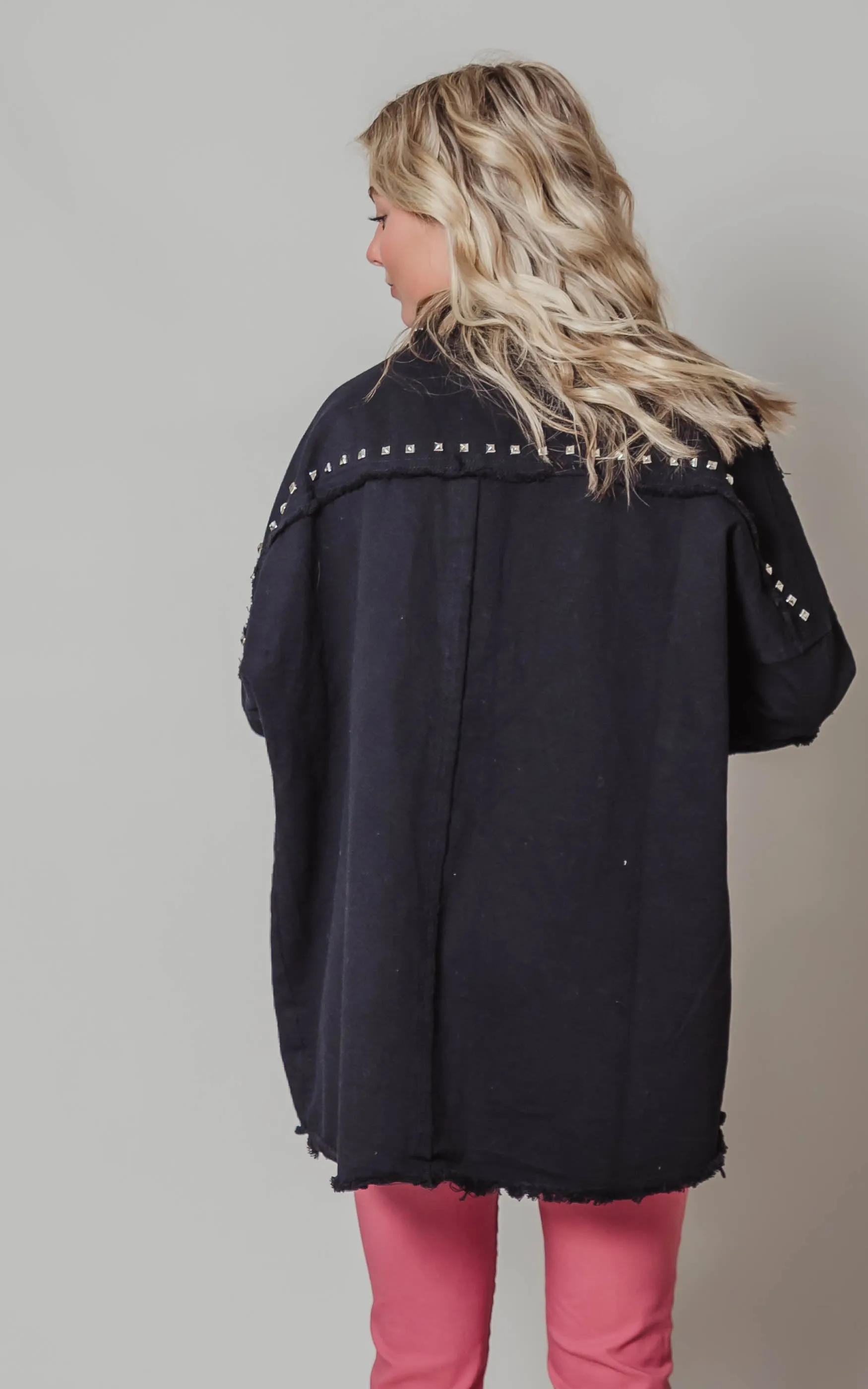 Studded Black Denim Jacket - Final Sale