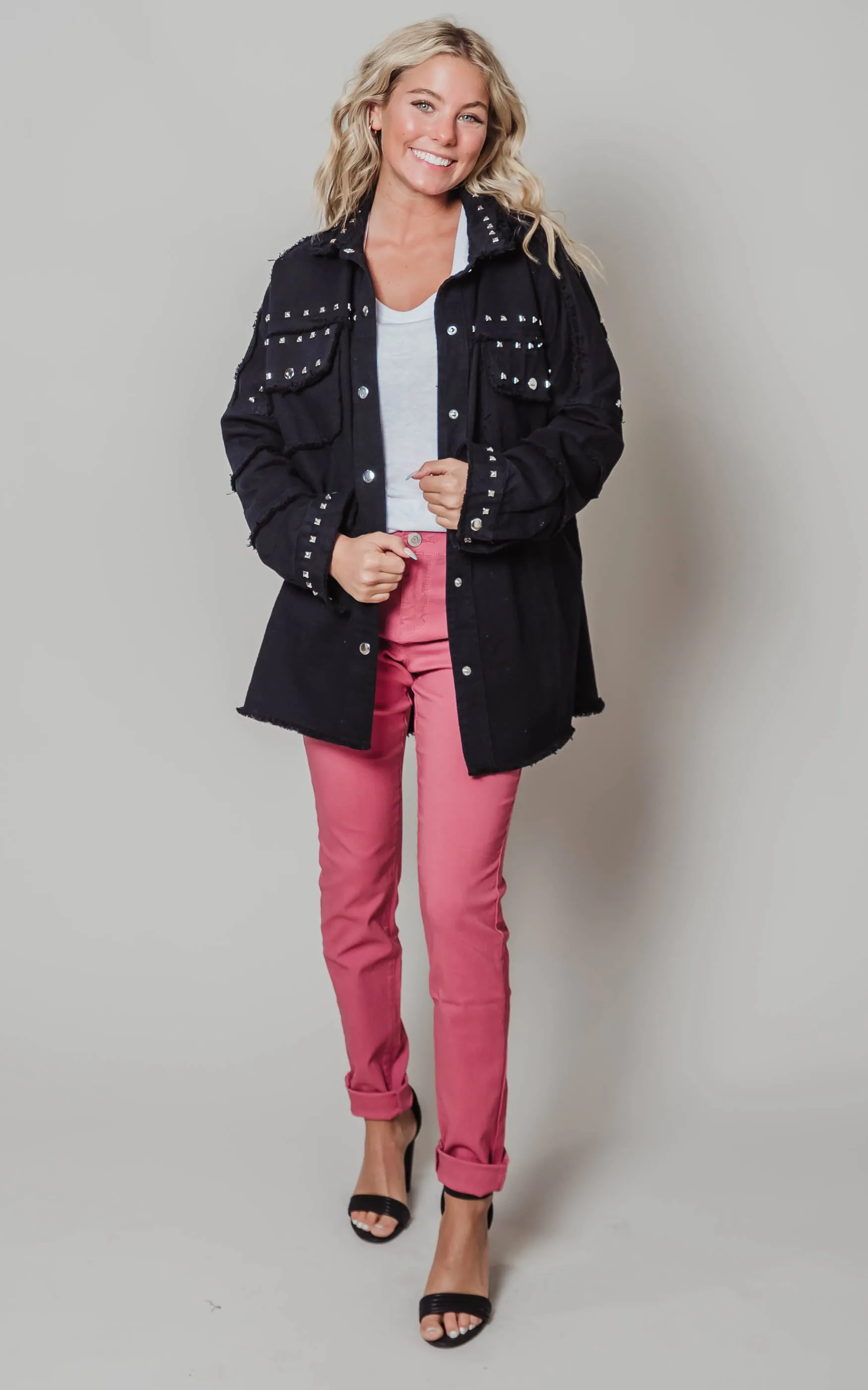Studded Black Denim Jacket - Final Sale