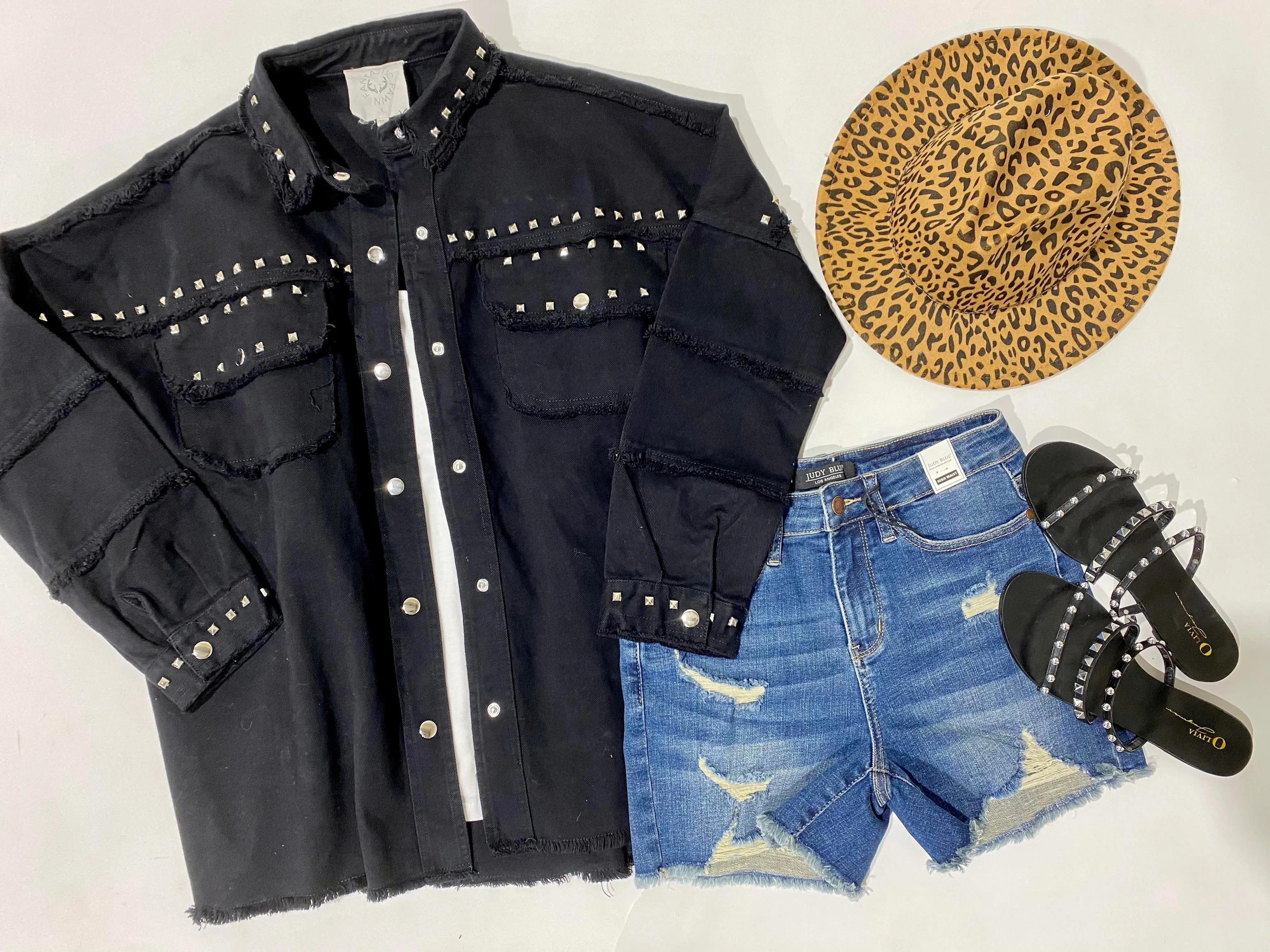 Studded Black Denim Jacket - Final Sale