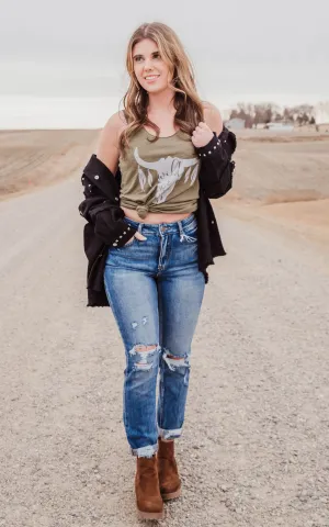 Studded Black Denim Jacket - Final Sale