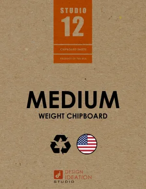 STUDIO 12 Chipboard Sheets. 11" x 17".  MEDIUM. .03"