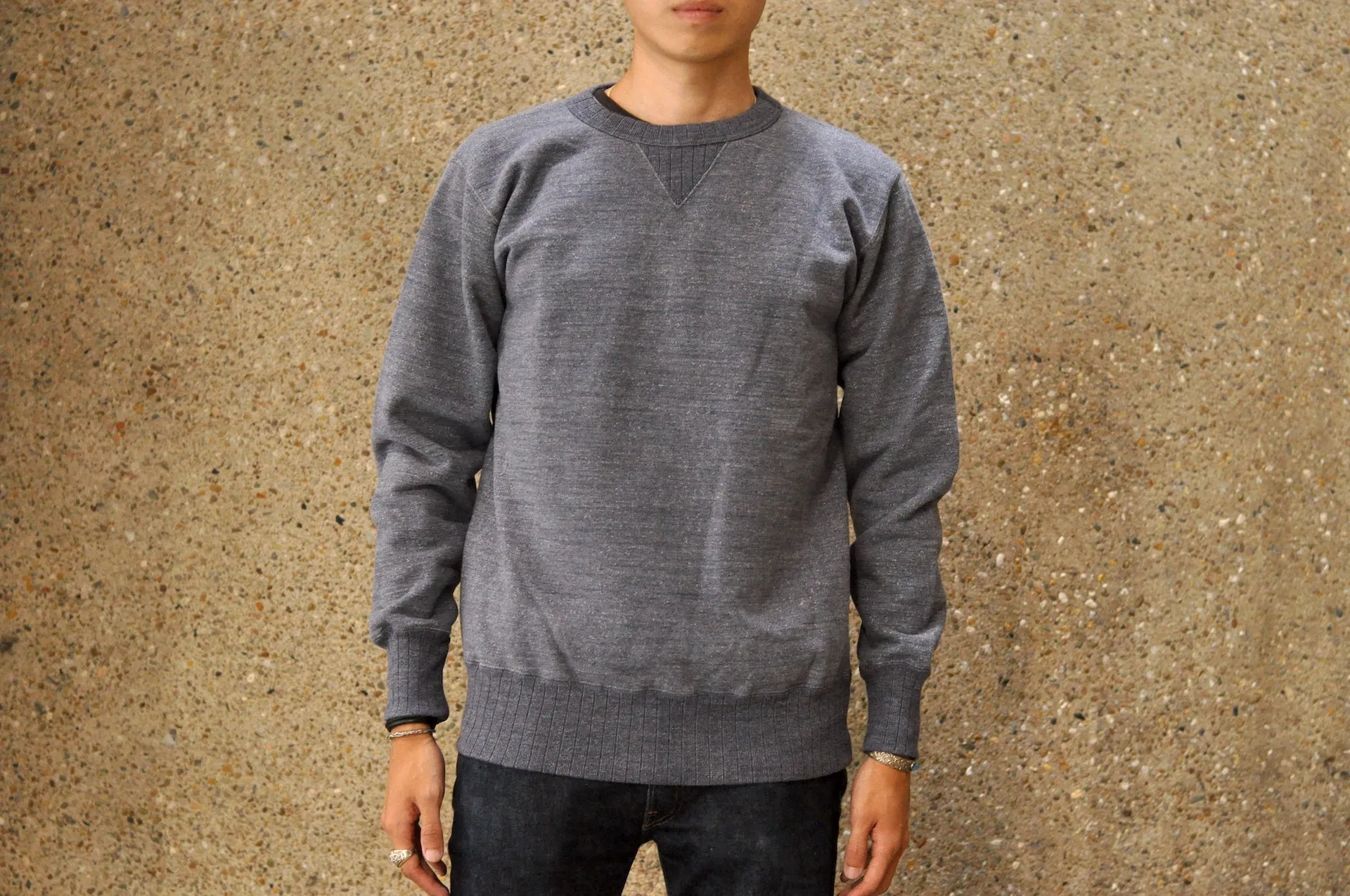 Studio D'Artisan 12oz 'Suvin Gold' Loopwheeled Sweatshirt (Heather Navy)