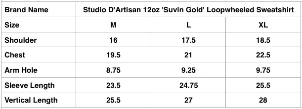 Studio D'Artisan 12oz 'Suvin Gold' Loopwheeled Sweatshirt (Heather Navy)