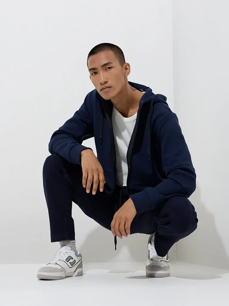 Studiofit Navy Solid Relaxed-Fit Jacket