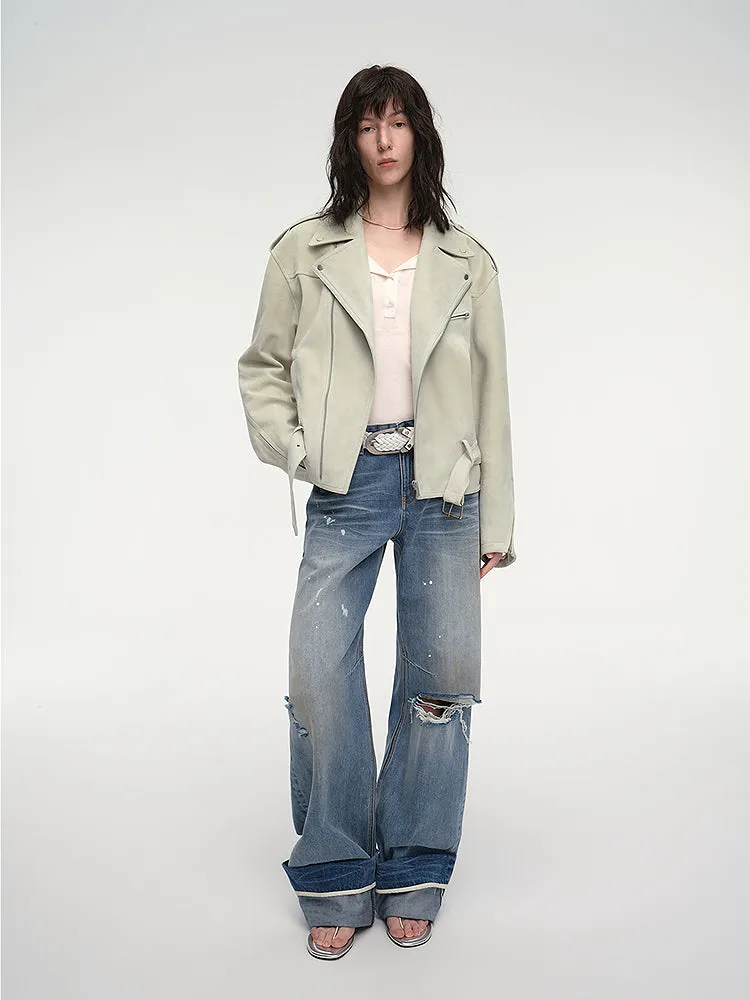 Suede Lambskin Biker Jacket