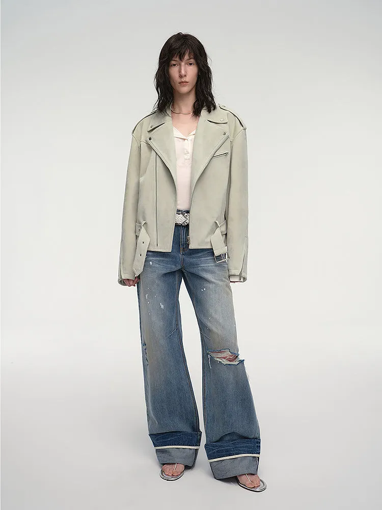 Suede Lambskin Biker Jacket