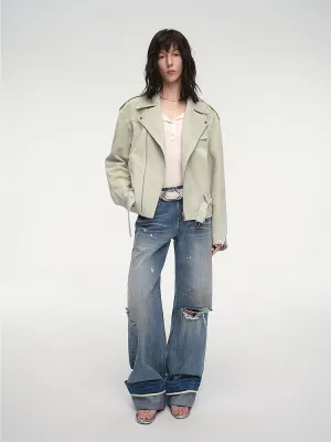 Suede Lambskin Biker Jacket