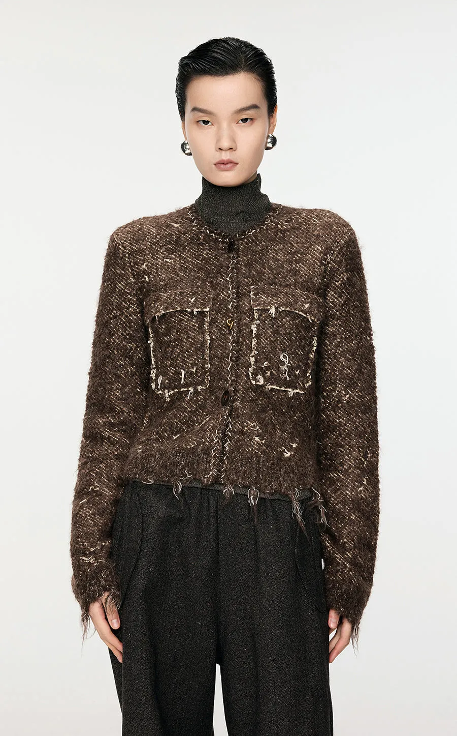 Sweater / JNBY Slim-Fit Jacquard Cardigan