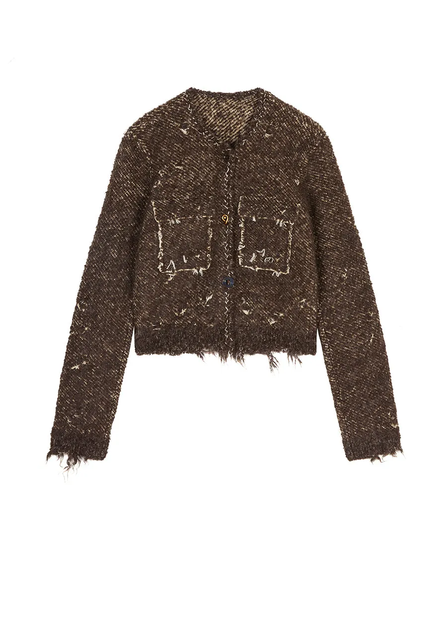 Sweater / JNBY Slim-Fit Jacquard Cardigan