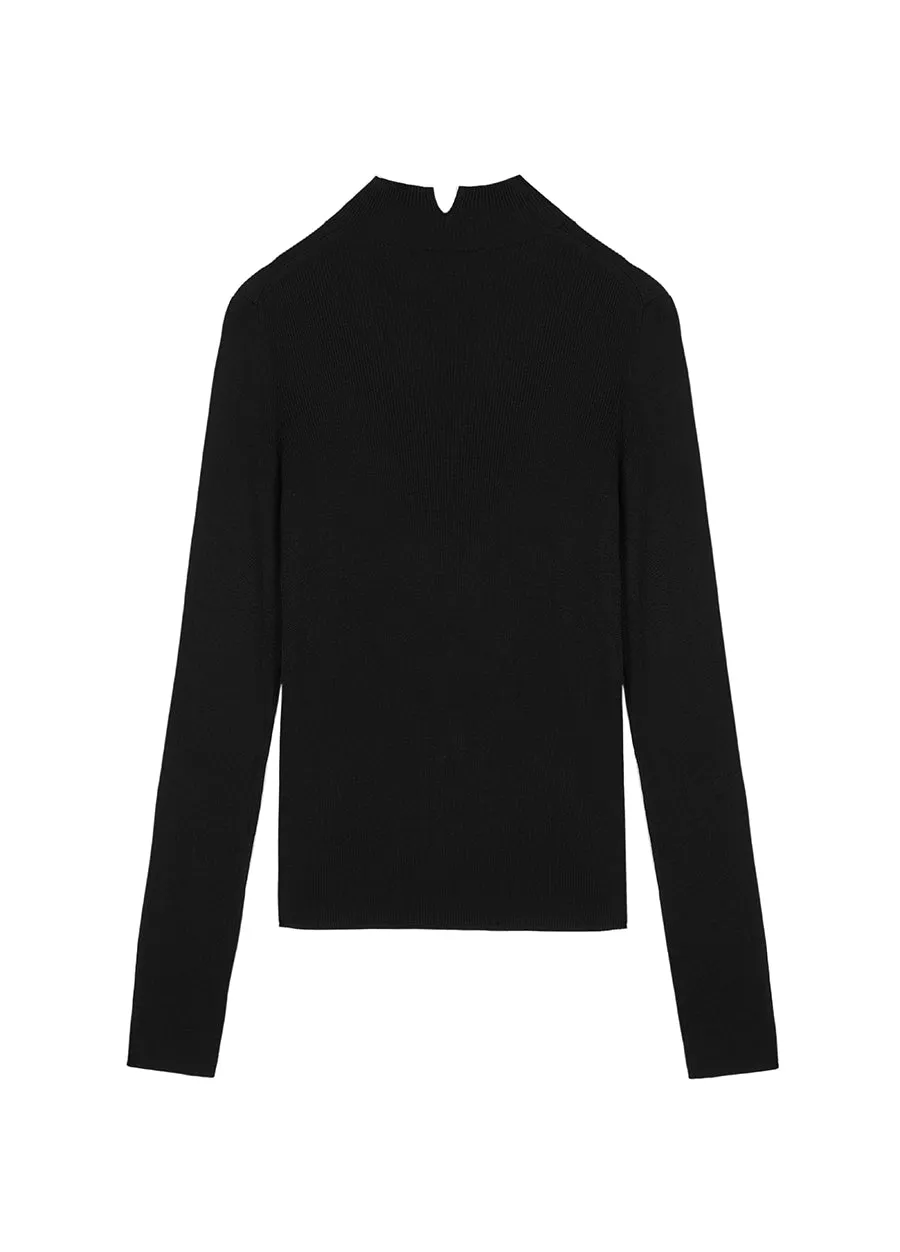 Sweater / JNBY Slim-fit Notched-collar Sweater