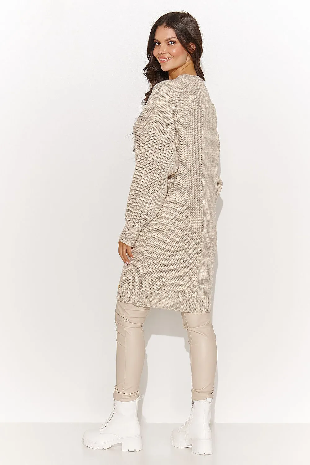 Textured Knit Longline Sweater