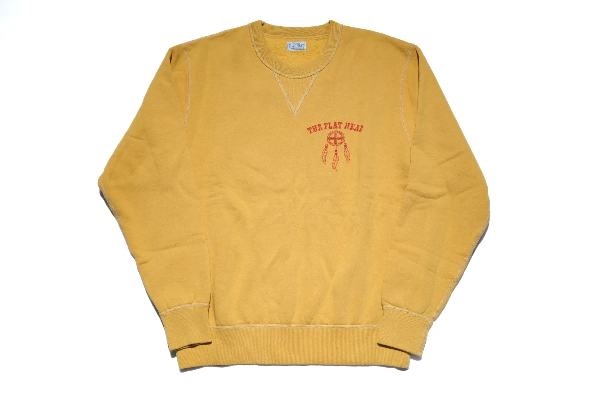 The Flat Head 11oz "Native Spirits" Loopwheeled Sweatshirt (Yellow)