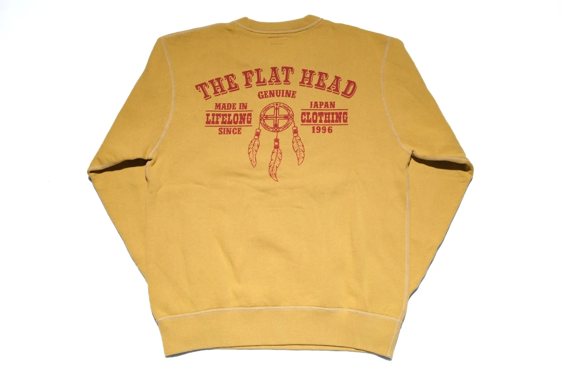 The Flat Head 11oz "Native Spirits" Loopwheeled Sweatshirt (Yellow)