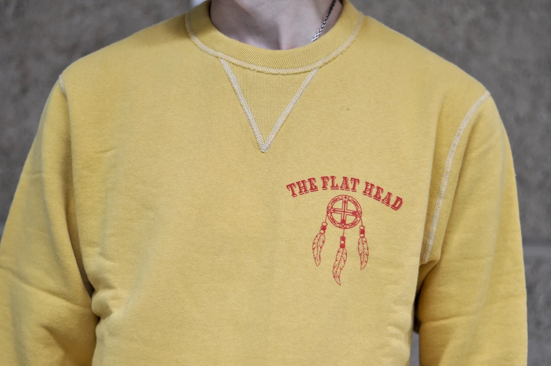 The Flat Head 11oz "Native Spirits" Loopwheeled Sweatshirt (Yellow)