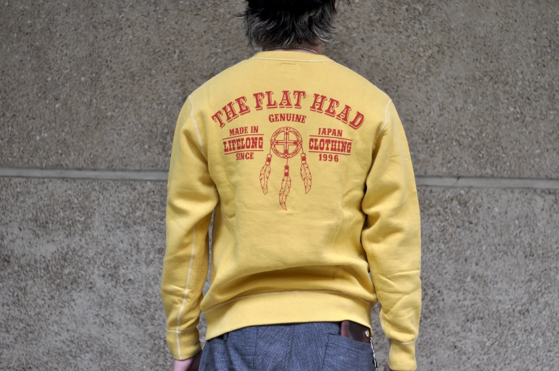 The Flat Head 11oz "Native Spirits" Loopwheeled Sweatshirt (Yellow)