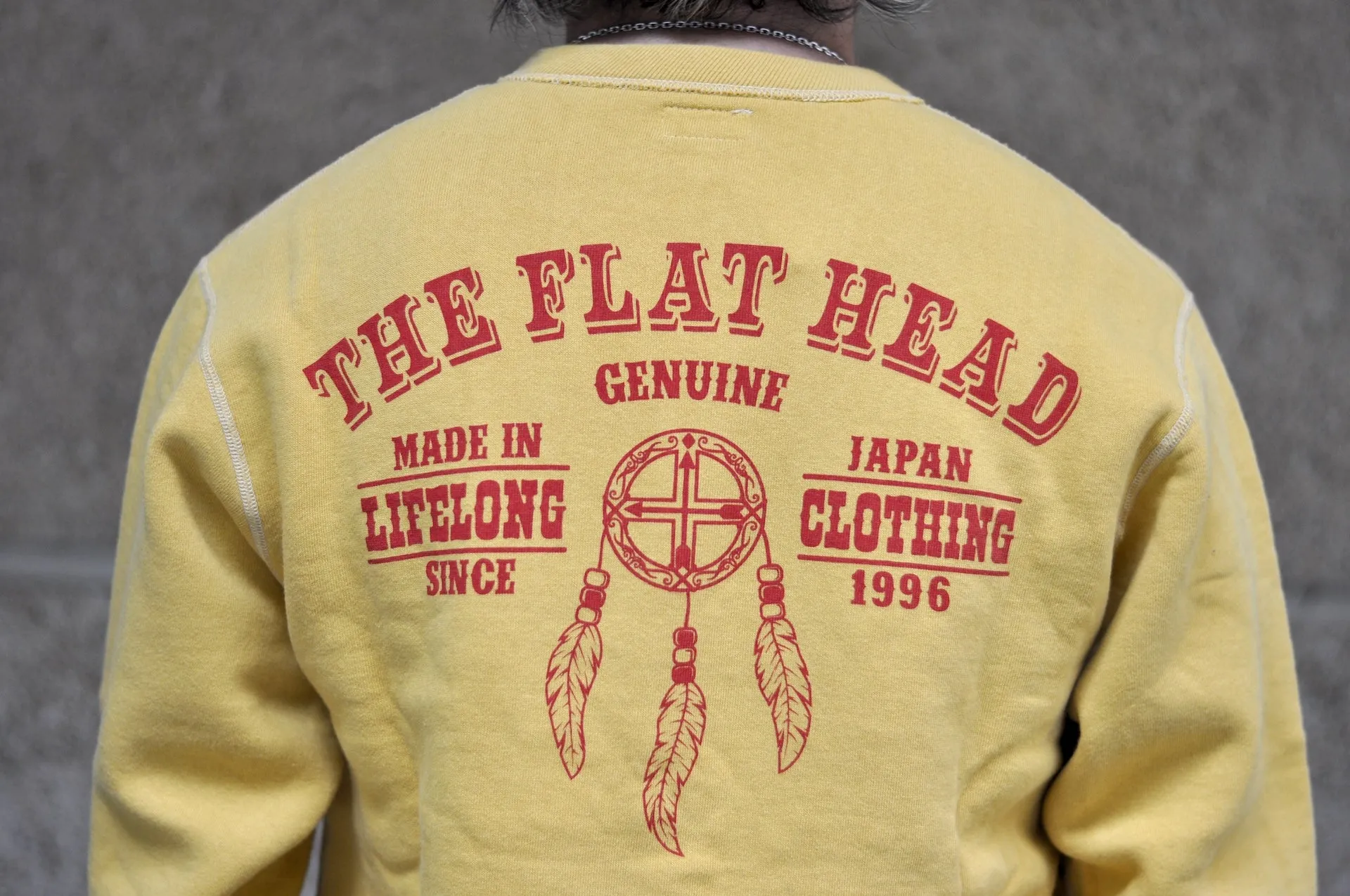 The Flat Head 11oz "Native Spirits" Loopwheeled Sweatshirt (Yellow)