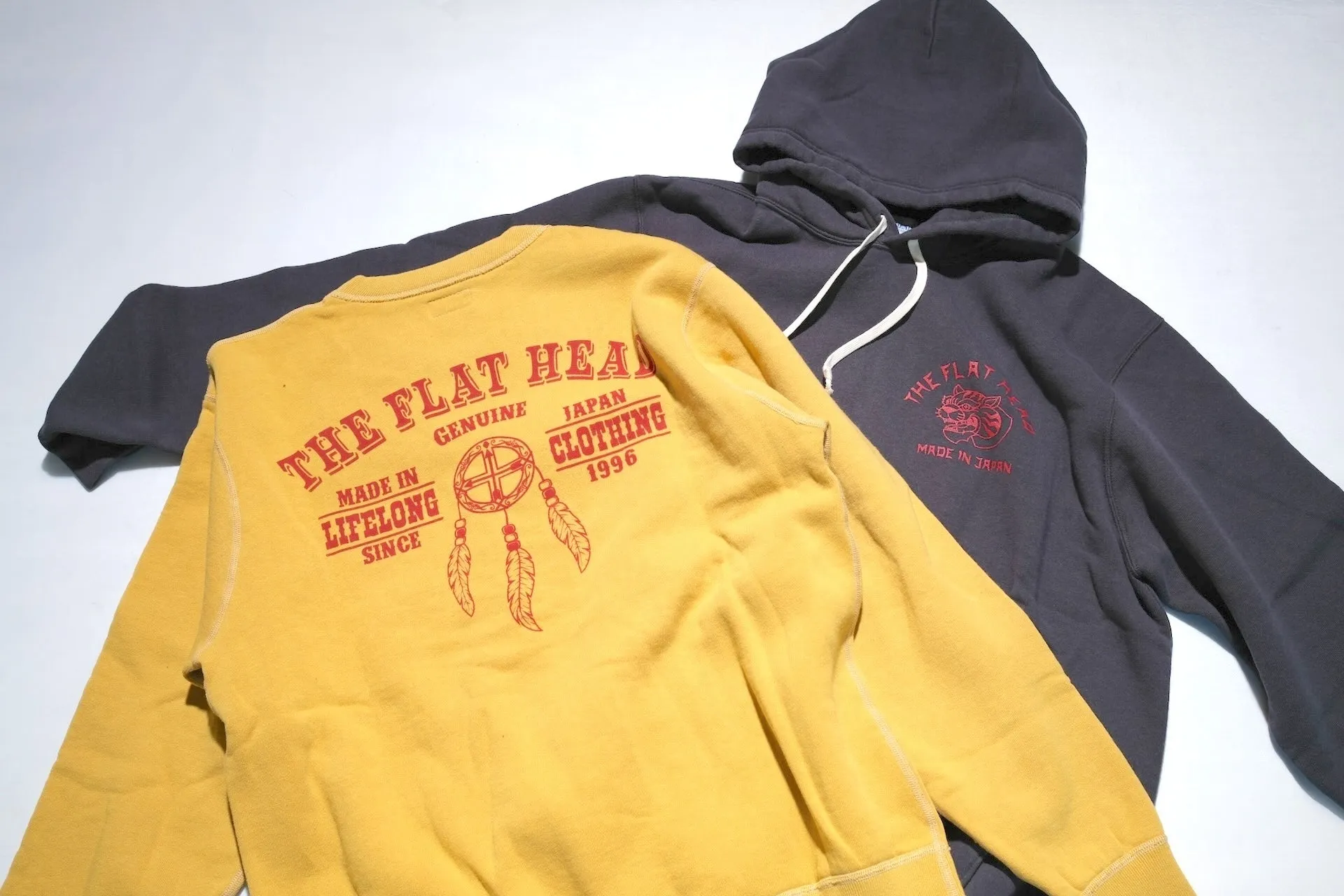 The Flat Head 11oz "Native Spirits" Loopwheeled Sweatshirt (Yellow)