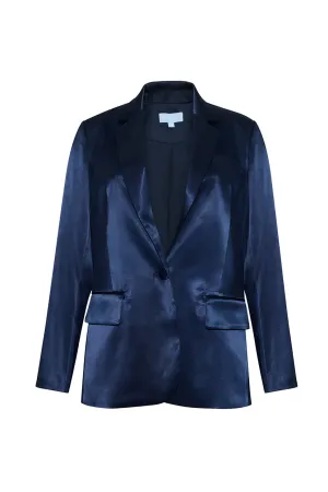The Margot Satin Blazer | Navy