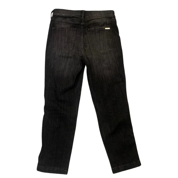 The Straight Crop High Rise Black Jeans White House Black Market Size 8 WHBM