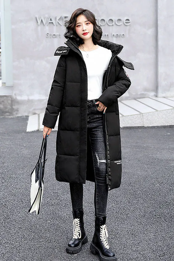 Thickened Oversized Puffer Coat with Hood for Stylish Women