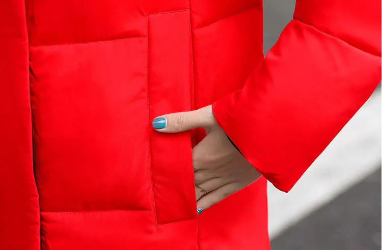 Thickened Oversized Puffer Coat with Hood for Stylish Women