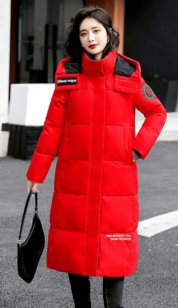 Thickened Oversized Puffer Coat with Hood for Stylish Women