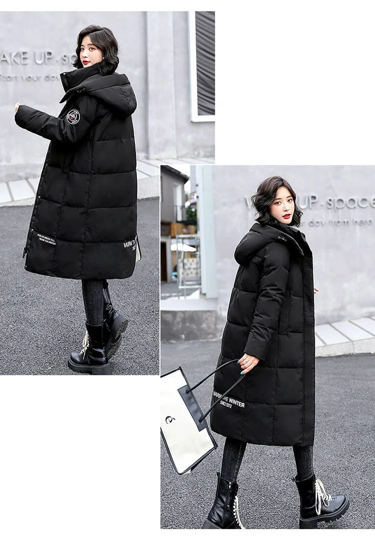 Thickened Oversized Puffer Coat with Hood for Stylish Women