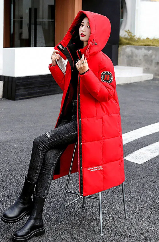 Thickened Oversized Puffer Coat with Hood for Stylish Women