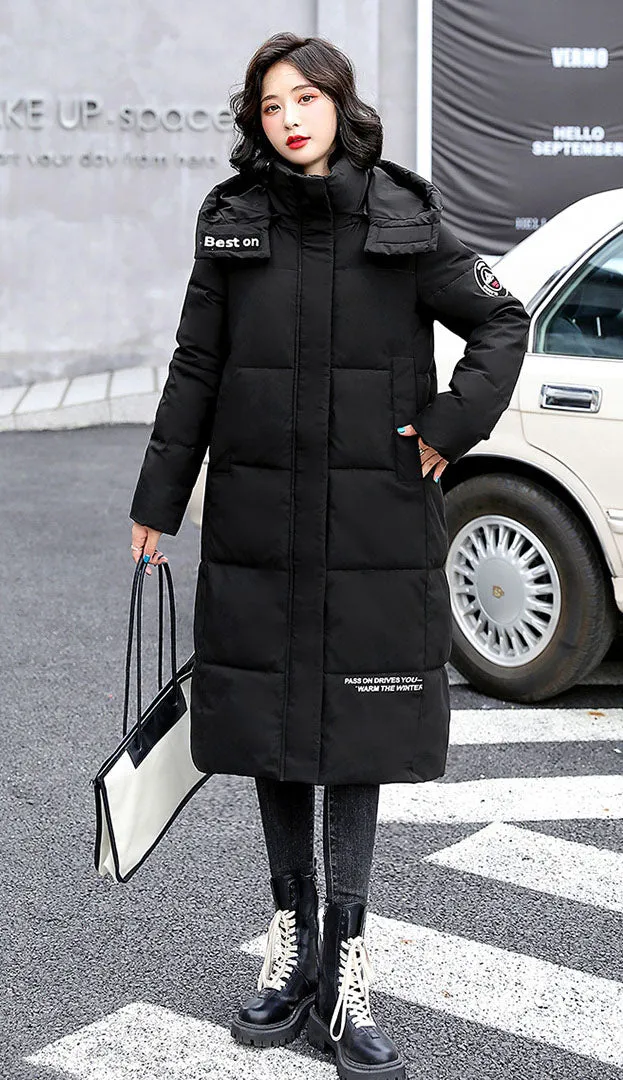 Thickened Oversized Puffer Coat with Hood for Stylish Women