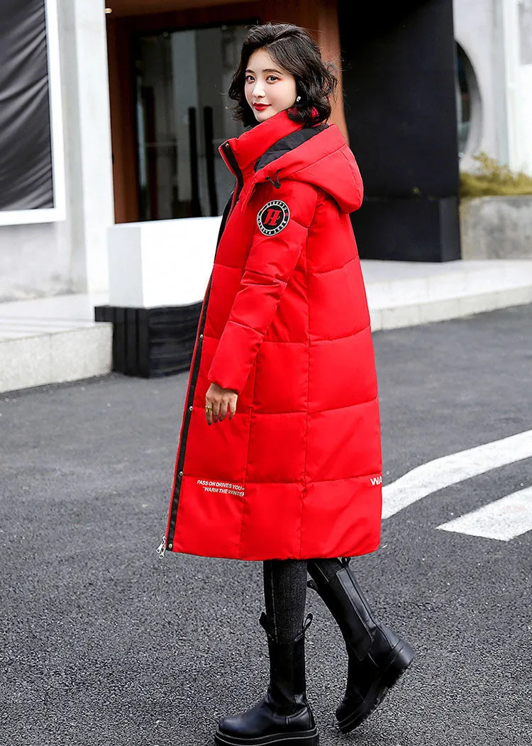 Thickened Oversized Puffer Coat with Hood for Stylish Women