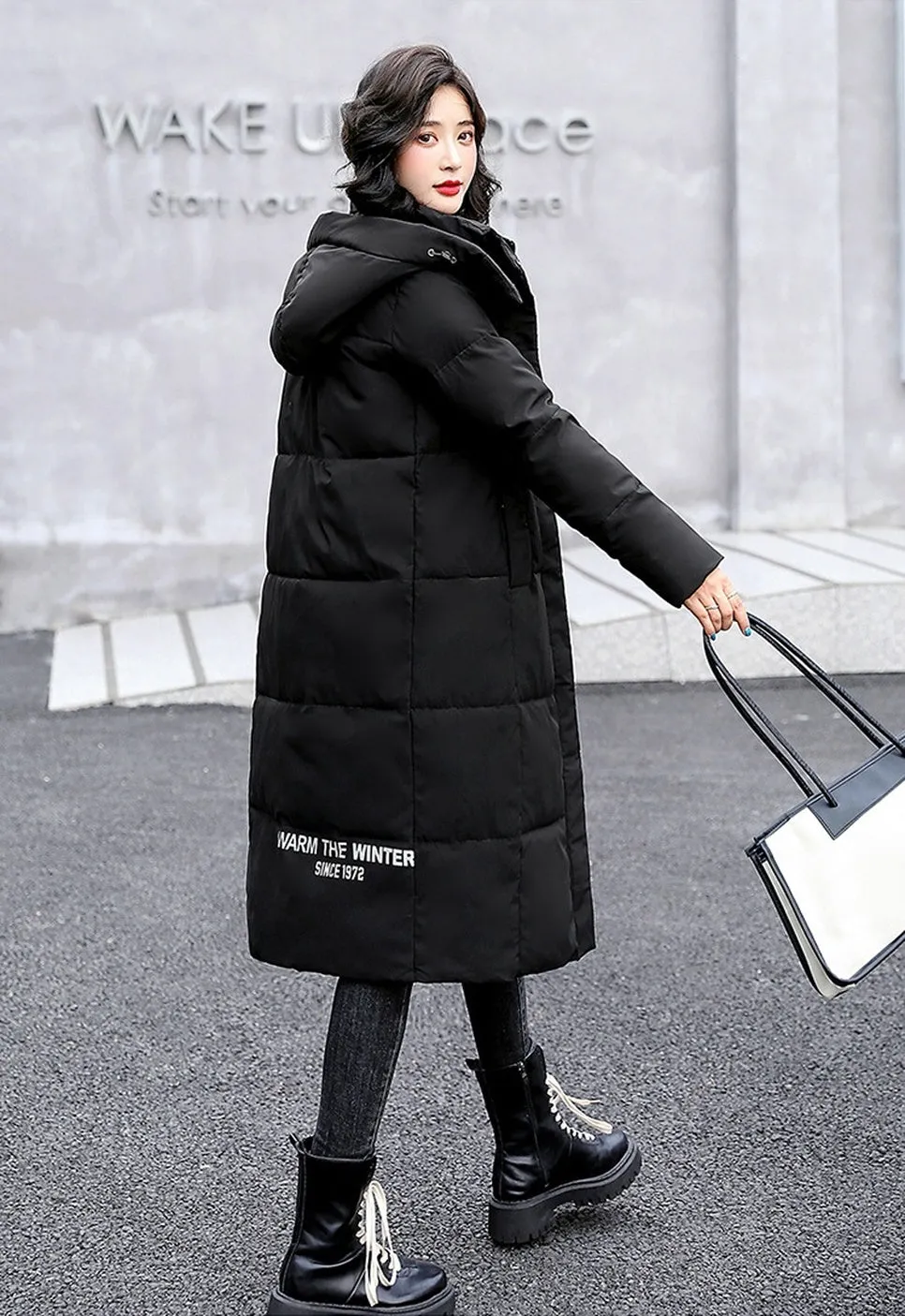 Thickened Oversized Puffer Coat with Hood for Stylish Women