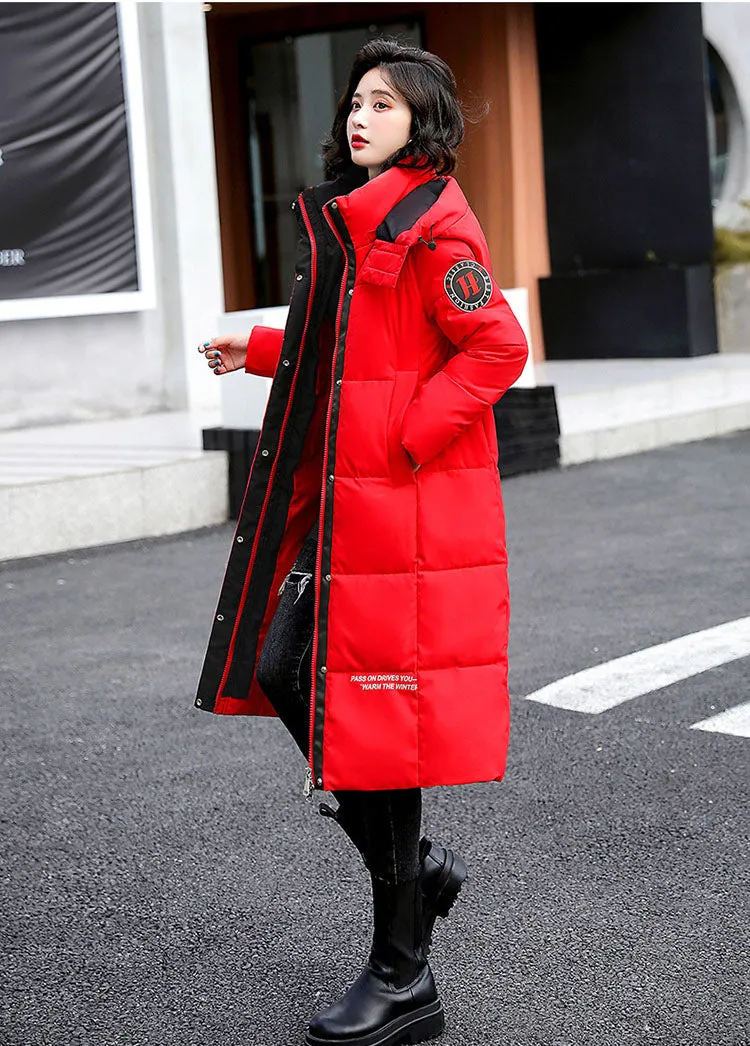 Thickened Oversized Puffer Coat with Hood for Stylish Women
