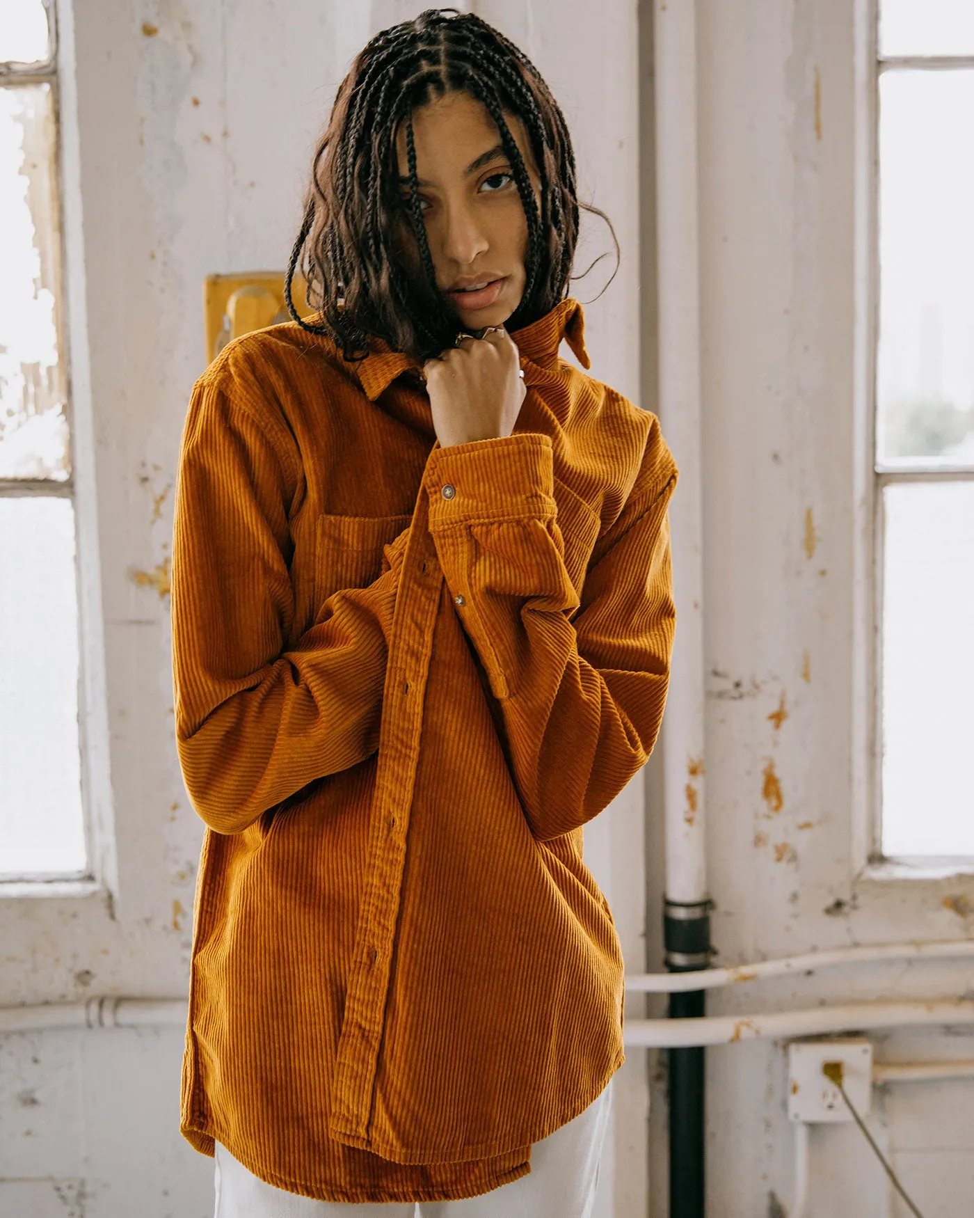Thom Oversized Long Sleeve Cord Shirt