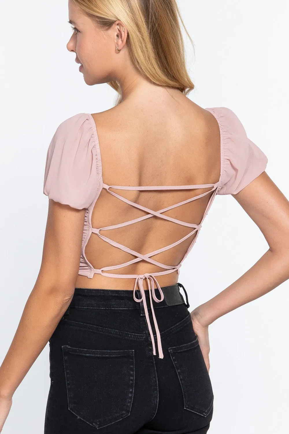 Tied Back Fashion Crop