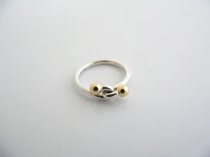 Tiffany & Co Silver 18K Gold Love Knot Infinity Ring Band Sz 5.25 Gift Rare