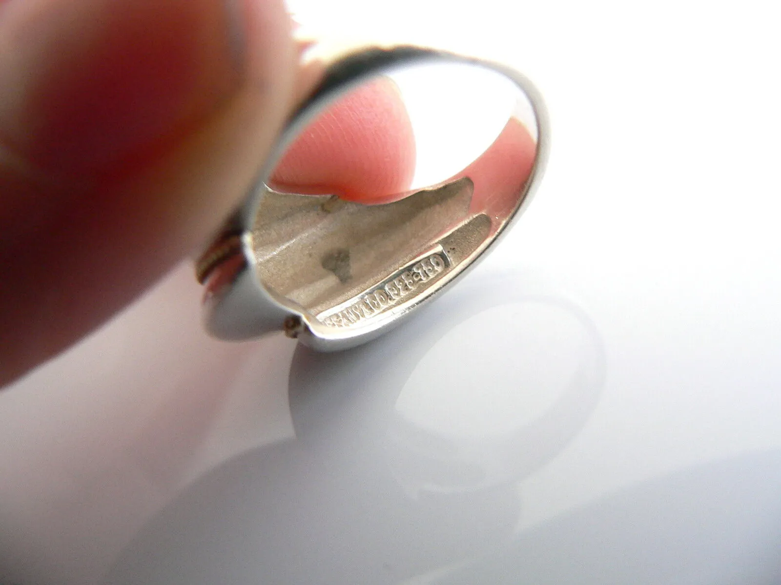 Tiffany & Co Silver 18K Gold Shrimp Twist Ring Band Sz 5.75 Rare Statement Gift