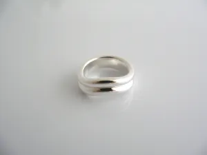 Tiffany & Co Silver Peretti Doppio Ring Band Sz 6.5 Double Wave Curved Gift Love