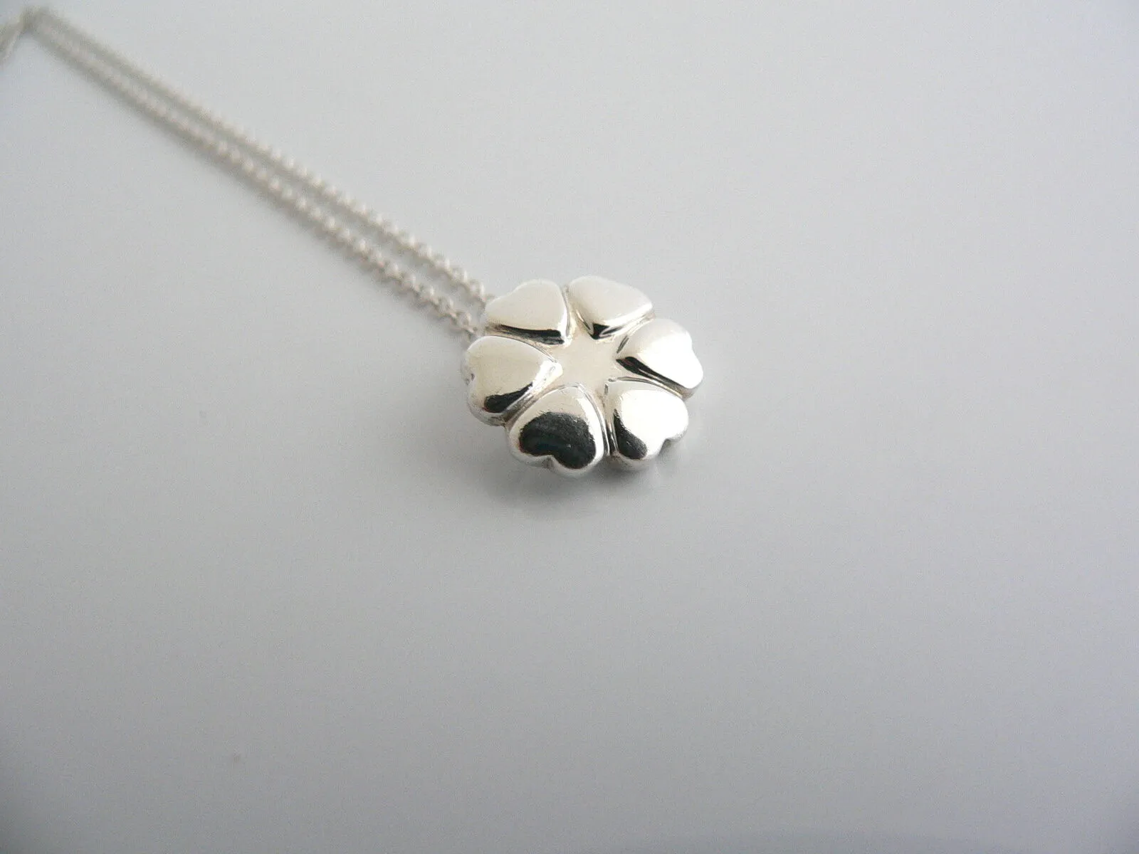 Tiffany & Co Silver Picasso Crown of Hearts Necklace Pendant Charm Chain Gift